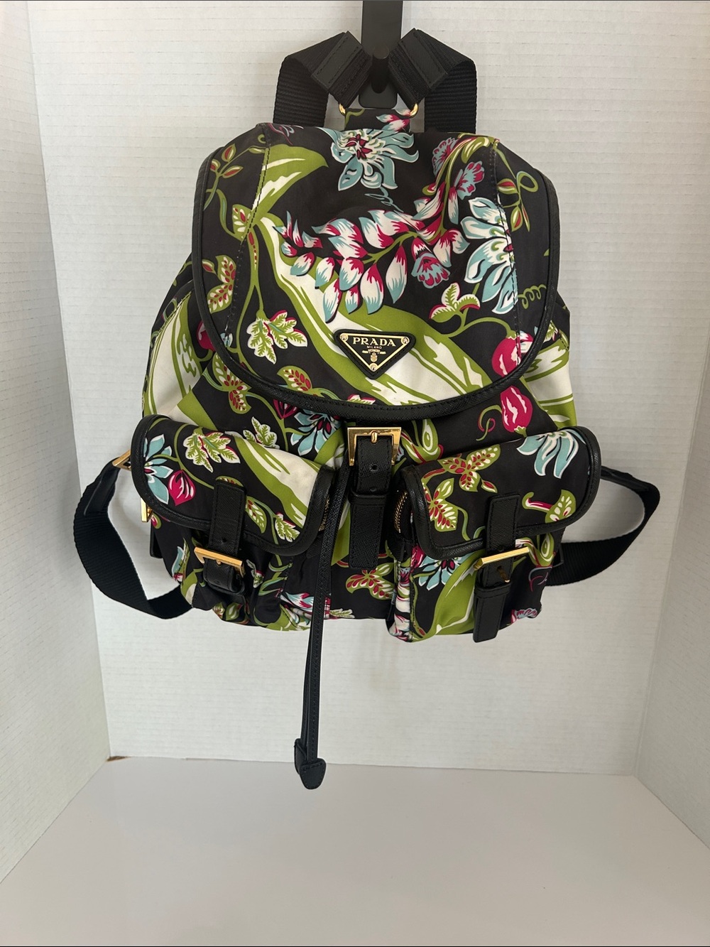 Rare Prada Tessuto Stampat Floral Nylon Backpack (Model 1BZ811)